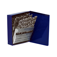 60 Piece High Speed Steel Wire Gauge Straight Shank Jobber Length Drill Bit Set