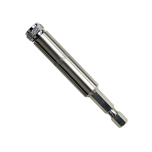 Magnetic Insert Bit Holder, for 1/4" Hex Bits, with C-Ring, 1/4" Hex Shank with Groove, 4" Long