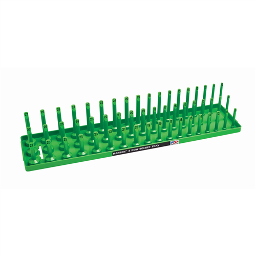 1/2" Metric 3-Row Socket Tray - Green
