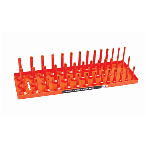 1/2" SAE 3-Row Socket Tray - Orange