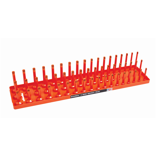 1/2" Metric 3-Row Socket Tray - Orange
