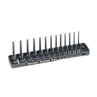 Hansen Global 1/4 in. Drive Metric Socket Holder, Gray