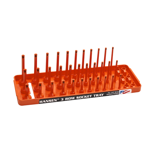 1/4" SAE 3-Row Socket Tray - Orange