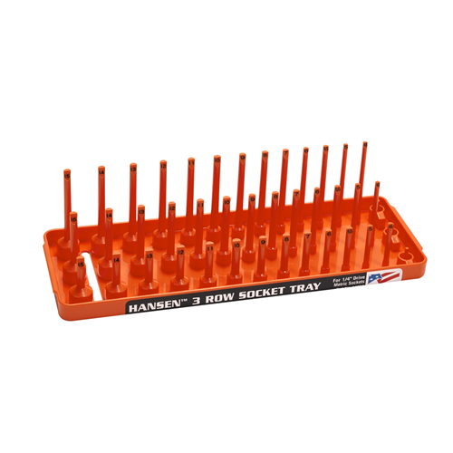 1/4" Metric 3-Row Socket Tray - Orange