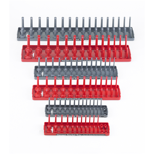 Hansen Global Socket Tray 6-Pack Assortment, Red/Gray