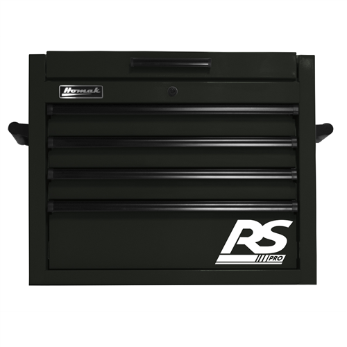 Homak Mfg. 27 in. RS PRO 4 Drawer Top Chest w/Outlet - Black