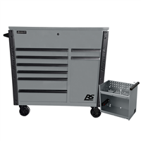 44in 8-Drawer Service Cart w/power Tool Holder Drawer-Gray