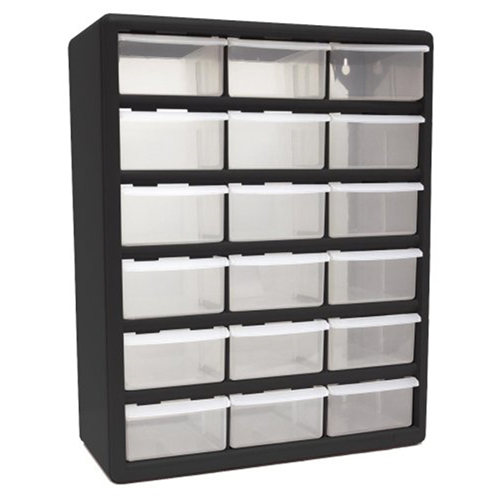 Homack Mfg Homha01018001 Homak Mfg. 18-Drawer Parts Organizer, Black