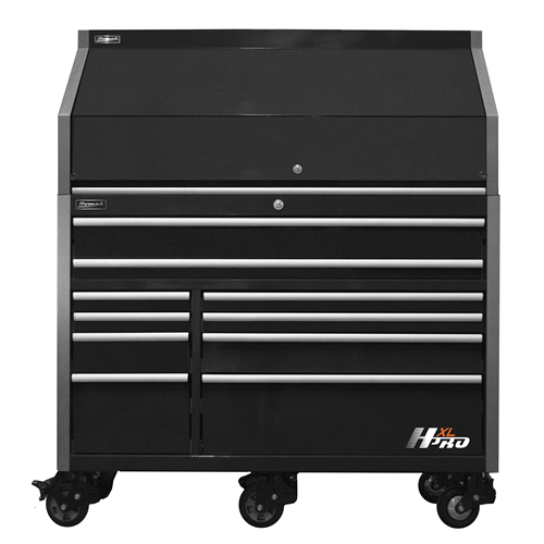 Homak Manufacturing Hx07060101 30" Deep 18-Draw Roll Cabinet Top Hutch Combo Blk
