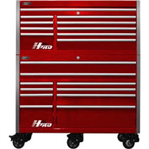 Homak Manufacturing Hx07060193 60" Hxl Pro 9-Dr Top Chest 10-Dr Roll Cab Red