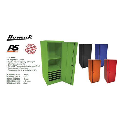 Homak Mfg. RS PRO 22 in. Full Height Side Locker, Lime Green