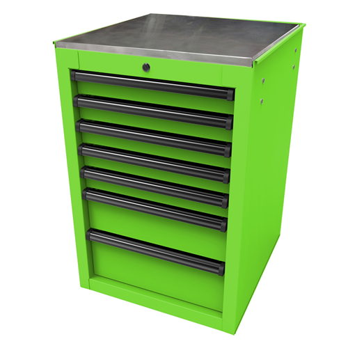 Homak Mfg. RS PRO 22 in. 7-Drawer Side Cabinet, Lime Green