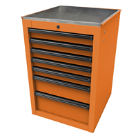 Homack MFG OG08022070 Homak Mfg. RS PRO 22 in. 7-Drawer Side Cabinet, Orange