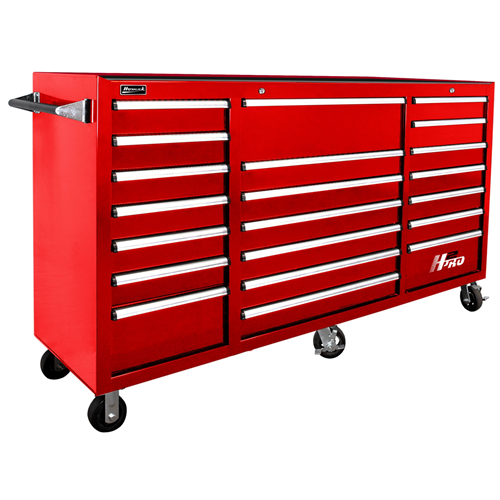 Homak Mfg. 72 in. H2Pro Series 21 Drawer Rolling Cabinet, Red