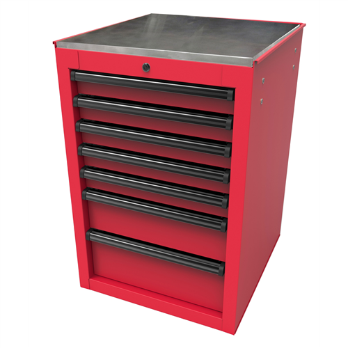 Homak Mfg. RS PRO 22 in. 7-Drawer Side Cabinet, Red