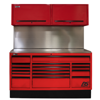 Homak Manufacturing Rdcts72001 72 Cts Set-Solid Back Splash - Red