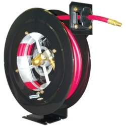 Air Hose Reel, 3/8" x 50' Hose, 300 PSI, Open Heavy Duty Metal Reel, Lightweight, Made in U.S.A.