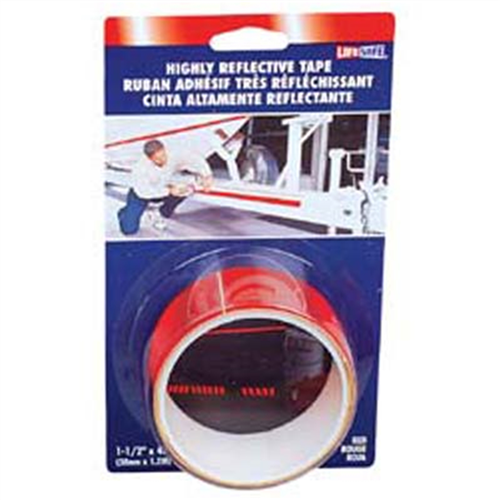 Reflective Safety Tape, Red, 1-1/2" x 4' Roll, Highly Reflective