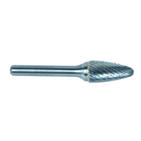 Bur Carb Tree Shape, Radius Nose, 1/2"Dia, 1"Cut L.