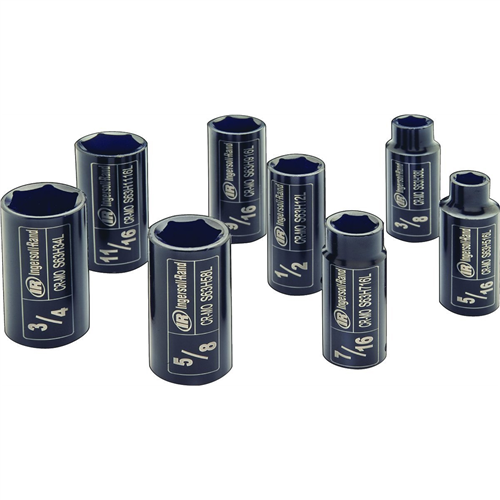 3/8" Drive SAE Deep Impact Socket Set, 8 Piece - Ingersoll Rand