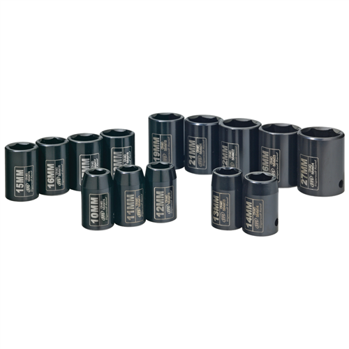 1/2" Drive Metric Impact Socket Set, 14 Piece - Ingersoll Rand