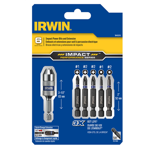 6-Piece Impact Power Bits and Extension Set