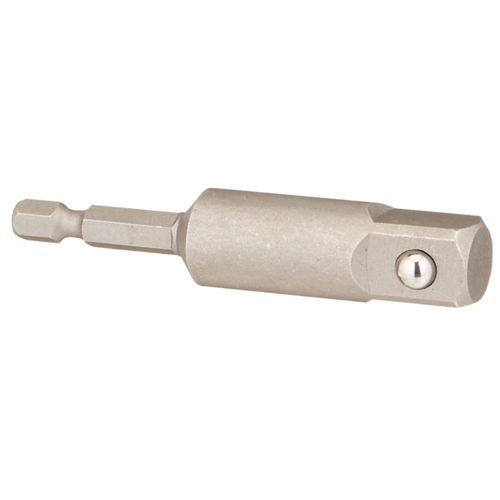 Socket Adapter, 7/16 in. Hex Shank, 1/2 in. Square Drive with Pin Lock, 3 in. Long (Bulk)