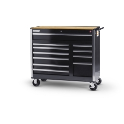 42 x 11 drawer Woodtop Cabinet, Black