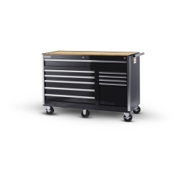 56 x 24 x 10 drawer Woodtop Cabinet, Black