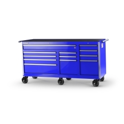 Roller Cabinet Blue 75 IN 12-Drawer Ball Bearing Slides