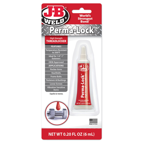 J B Weld 27106 J-B Weld Perma-Lock 6 Ml. Red Threadlocker