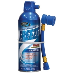 Mobile A/C Refrigerant Freeze, R134a Plus with UV Dye, 14 oz Can, with Charging Hose