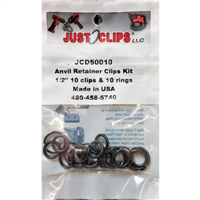 Just ClipsÂ® 10-Pack of Anvil Retainer Clips Kit, 1/2 in. Clip & O-Ring Kit