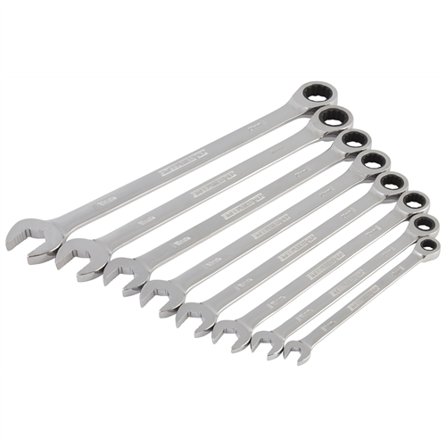 8 Piece Metric 144 Postions Ratcheting Wrench Set