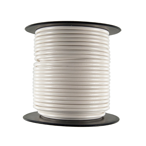 Primary Wire - Rated 80Â°C 10 AWG, White 100 Ft.