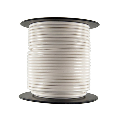 Primary Wire - Rated 80Â°C 14 AWG, White 100 Ft.