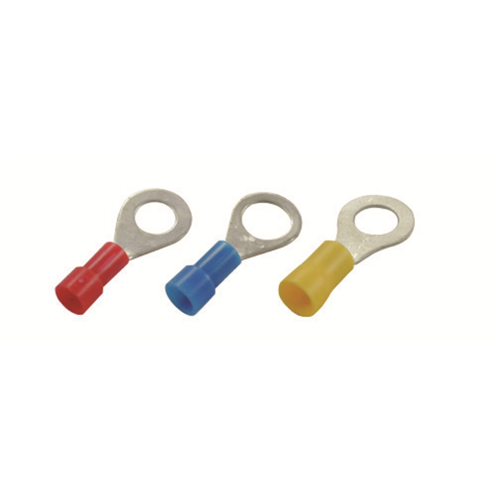 12-10 3/8" Yellow Vinyl Ring Terminal 12 Pcs