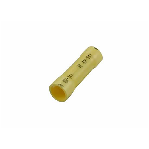 12-10 Yellow Vinyl Butt Connector 50 Pcs