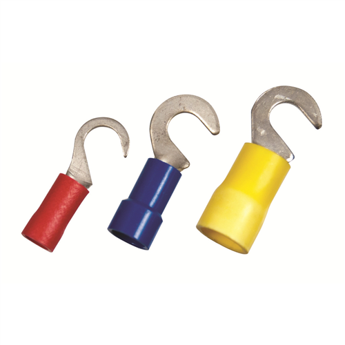 22-18 #10 Red Vinyl Hook Terminal 6 Pcs