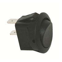 Black Non-Illum Round Rocker 16A 12V S.P.S.T. 1 Pc