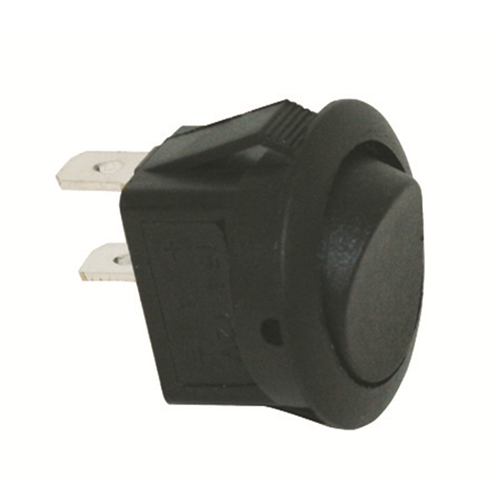 Black Non-Illum Round Rocker 16A 12V S.P.S.T. 1 Pc
