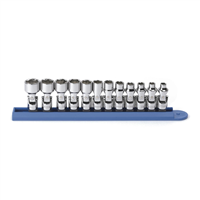 12-Piece 1/4" Drive Metric 6 Point Flex Socket Set