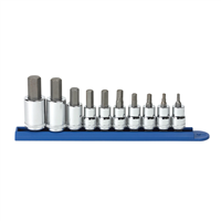 10-Piece 3/8" and 1/2" Drive Metric Hex Bit Socket Set
