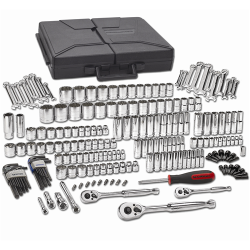 216 Piece 1/4", 3/8" and 1/2" Drive Mechanics Tools Set