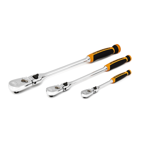 3 Pc 90T Cushion Grip Locking Flex Head Rtchet Set