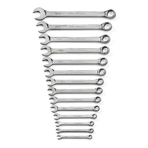 14-Piece 6-Point Metric Full Polish Combination Wrench Set