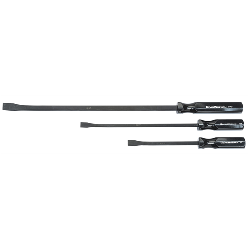 3-Piece Pry Bar Set With Angled Tips, 12", 17" and 25" Lengths