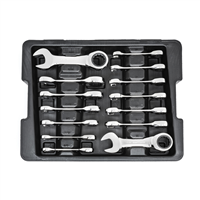 14PC Ratcheting Combination Stubby Wrench Set