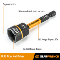 Gearwrench 86173 1/4"Dr Bolt Biter Nut Driver 1/4"