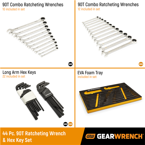 ModSet 44pc SAE/MM 90T RW & Hex Key Set